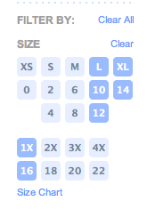 Size Chart Modcloth